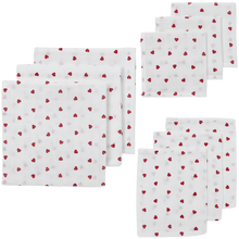 Afbeelding in Gallery-weergave laden, Meyco Hydrofiele doeken Sweet Heart White/Red Starterset - 9-Pack