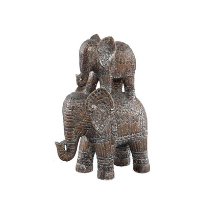 PTMD - Dumba Brown poly double elephant statue