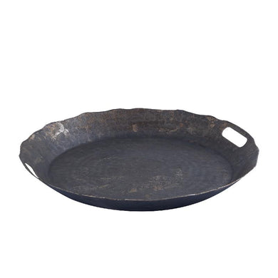 PTMD - Semin Silver alu round rustic tray wavy edge M