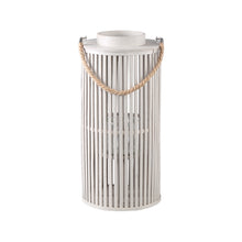 Afbeelding in Gallery-weergave laden, PTMD - Zafria Cream round bamboo lantern with glass S