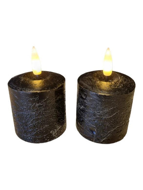 Mansion - box of 6 Led candles 5*5cm black