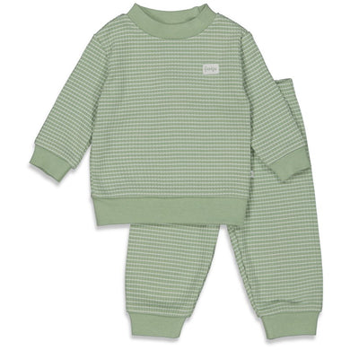 Pyjama wafel - Groen melange (maat 56 t/m 86)