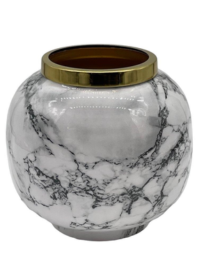 Mansion - Vase Monterado White Marble 18.5*17.5