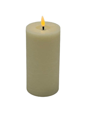 Mansion - Led Pillar Candle  7.5*15cm Pearled Ivory