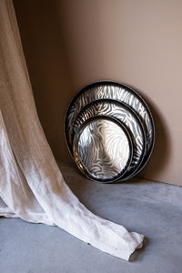 PTMD - Merina Silver iron bowl etched zebra print round M