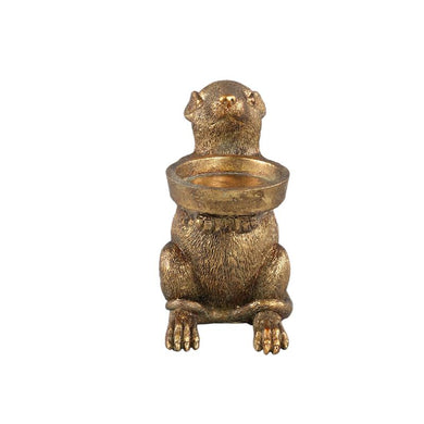 PTMD - Miro Gold polyresin mouse candle holder S