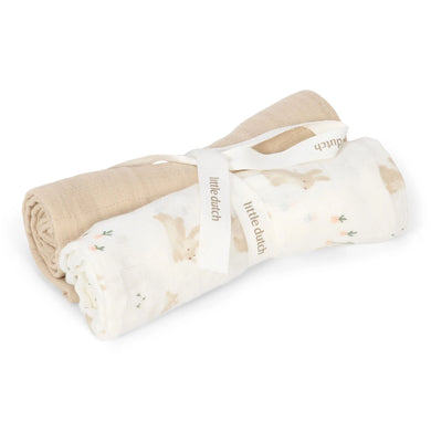 Little Dutch Swaddle - Wit - Newborn Naturals - Baby Bunny