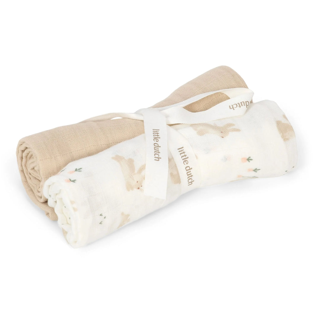 Little Dutch Swaddle - Wit - Newborn Naturals - Baby Bunny