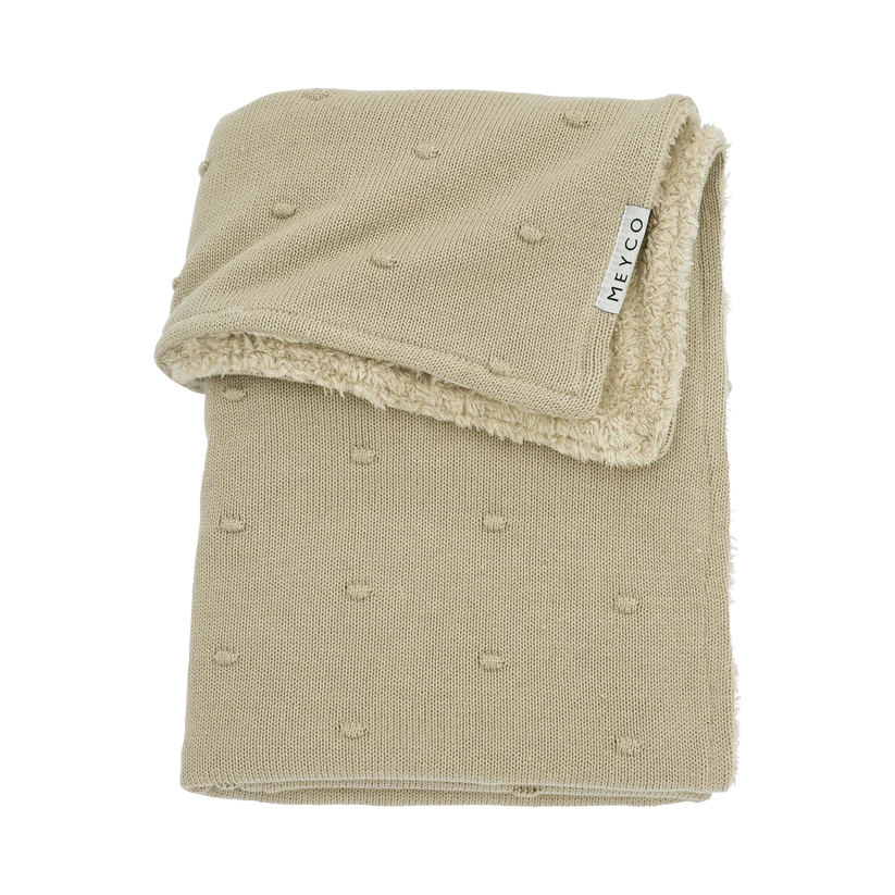 Meyco Deken Mini knots teddy Sand 100x150cm