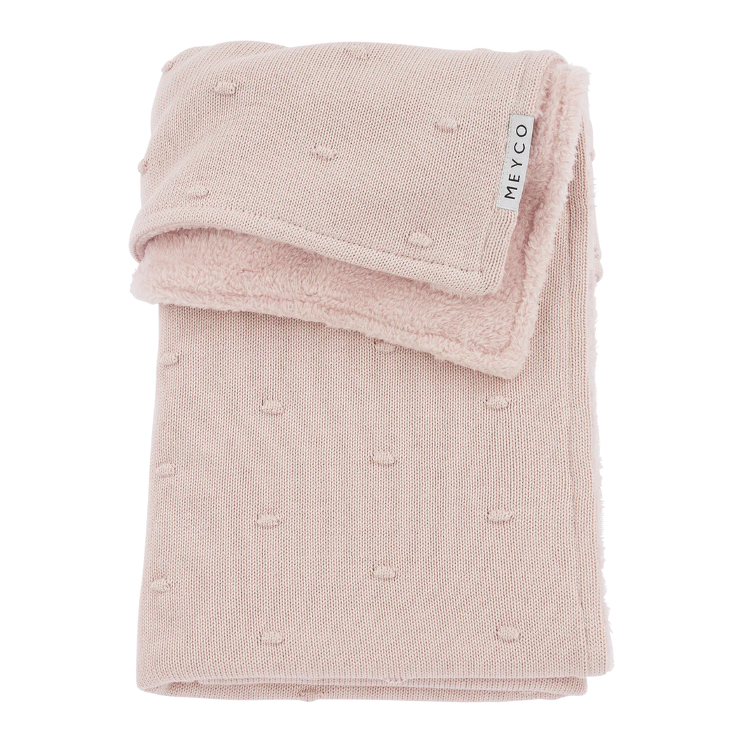 Meyco Deken Mini knots teddy Soft Pink 100x150cm