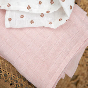 Meyco Hydrofiele doeken Mini Panther Soft Pink 120x120cm - 2-Pack