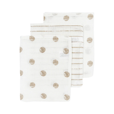 Meyco Hydrofiele doeken Dot Stripe Sand 20x17cm - 3-Pack