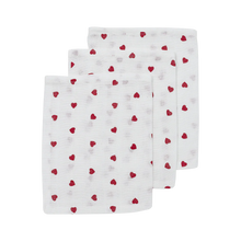 Afbeelding in Gallery-weergave laden, Meyco Hydrofiele doeken Sweet Heart White/Red 20x17cm - 3-Pack (kopie)