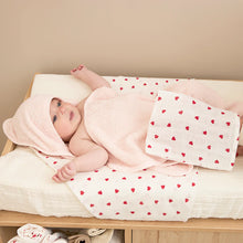 Afbeelding in Gallery-weergave laden, Meyco Hydrofiele doeken Sweet Heart White/Red 20x17cm - 3-Pack (kopie)