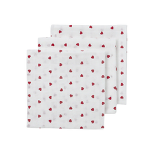 Afbeelding in Gallery-weergave laden, Meyco Hydrofiele doeken Sweet Heart White/Red 70x70cm - 3-pack