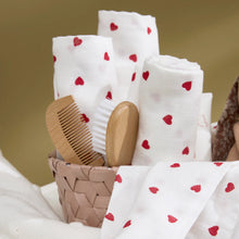 Afbeelding in Gallery-weergave laden, Meyco Hydrofiele doeken Sweet Heart White/Red 70x70cm - 3-pack
