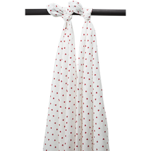 Afbeelding in Gallery-weergave laden, Meyco Hydrofiele doeken Sweet Heart White/Red 120x120cm - 2-Pack