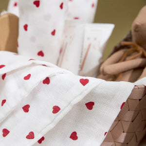Meyco Hydrofiele doeken Sweet Heart White/Red Starterset - 9-Pack