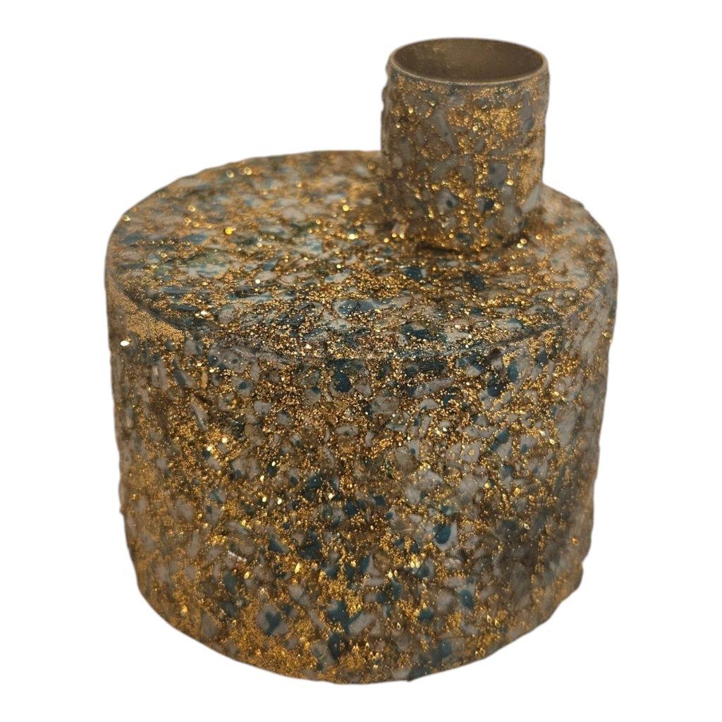 Mansion - Candleholder Rusty Glitter 8*8*8