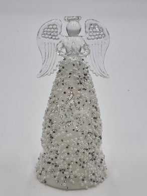 Mansion - Sugared Star Pattern Glass Led Angel 7*16