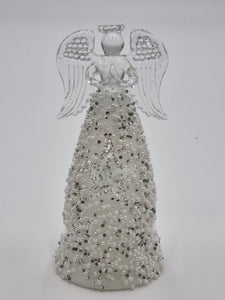 Mansion - Sugared Star Pattern Glass Led Angel 7*16