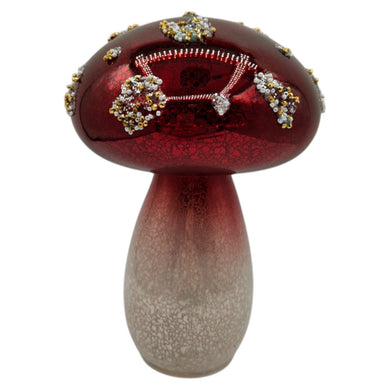 Mansion - LedMushroom Red with Dots 14.5*21.5cm
