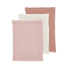 Afbeelding in Gallery-weergave laden, Meyco Hydrofiele doeken pre-washed Soft Rose/Rose/Natural 20x17cm - 3-Pack