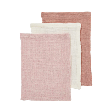 Meyco Hydrofiele doeken pre-washed Soft Rose/Rose/Natural 20x17cm - 3-Pack