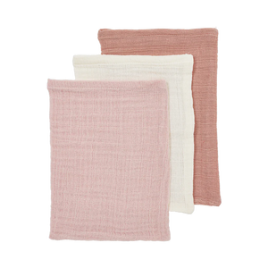 Meyco Hydrofiele doeken pre-washed Soft Rose/Rose/Natural 20x17cm - 3-Pack
