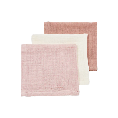 Meyco Hydrofiele doeken pre-washed Soft Rose/Rose/Natural 30x30cm - 3-Pack