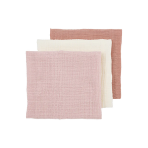 Meyco Hydrofiele doeken pre-washed Soft Rose/Rose/Natural 70x70cm - 3-pack