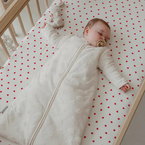 Meyco Baby Studio slaapzak gevoerd afritsbare mouw jacquard badstof Clouds natural