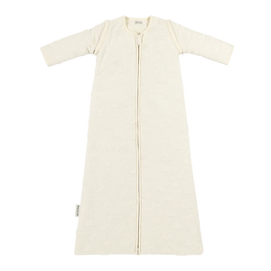 Meyco Baby Studio slaapzak gevoerd afritsbare mouw jacquard badstof Clouds natural