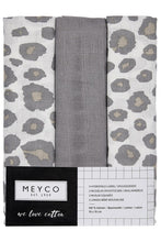 Afbeelding in Gallery-weergave laden, Meyco HYDROFIELE DOEKEN 3-PACK PANTER - NEUTRAL/GREY - 70X70CM