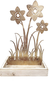 Mansion - Metal Ornament Tulips in Tray 20,7*14*25,7cm