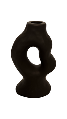 Mansion - Ceramic Candle holder Black 10.5*7*17.5cm