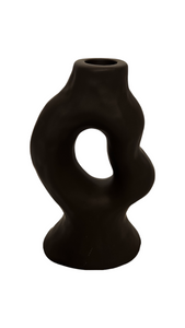 Mansion - Ceramic Candle holder Black 10.5*7*17.5cm
