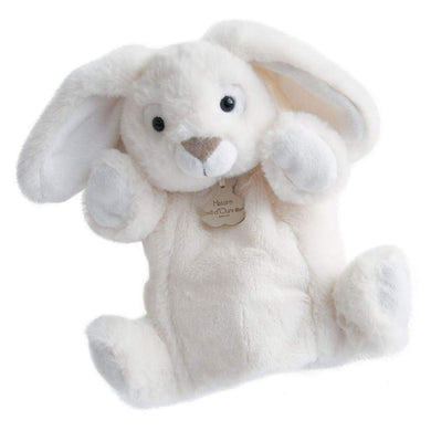 Doudou Handpop wit konijn - 28cm