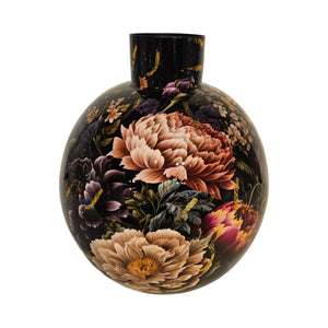 Mansion - Round Vase Dark Flowers 25*25*30