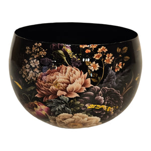 Mansion - Planter Bowl Dark Flowers 16*16*11,5