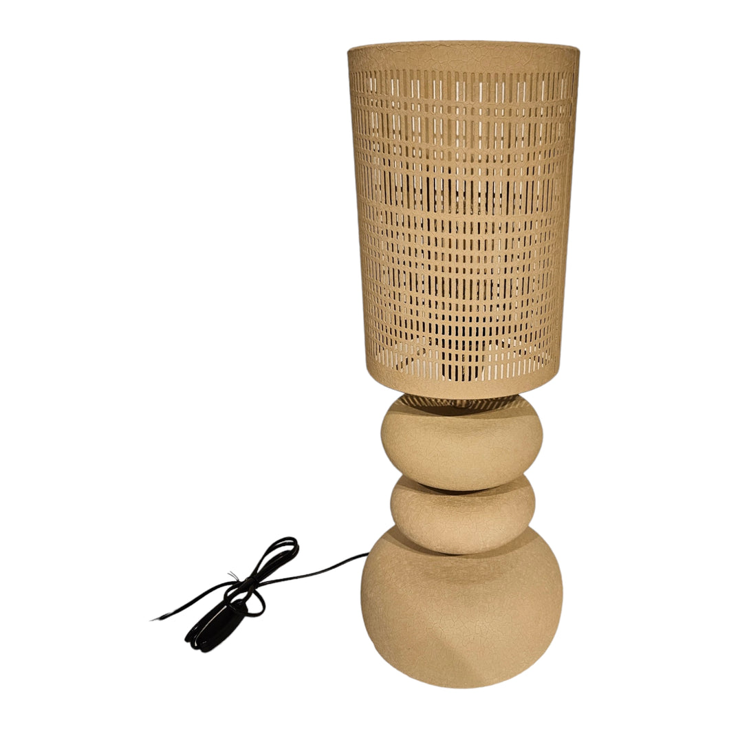 Mansion - Table Lamp Grid Texture Cream 21*21*56