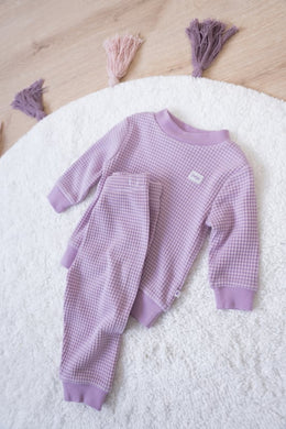 Feetje Pyjama wafel - Lila (maat 56 t/m 86)