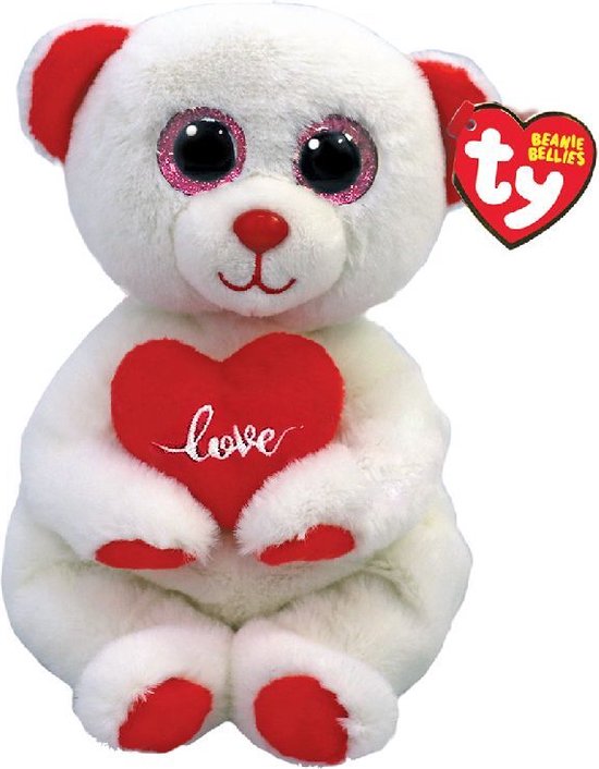 Ty Beanie Bellies Desi Bear Heart 15cm