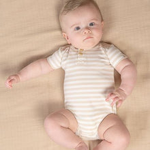 Afbeelding in Gallery-weergave laden, Little Dutch Romper korte mouw Stripe Sand/White