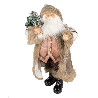 Beeld Kerstman 30 cm Beige Kunststof Kerstfiguren