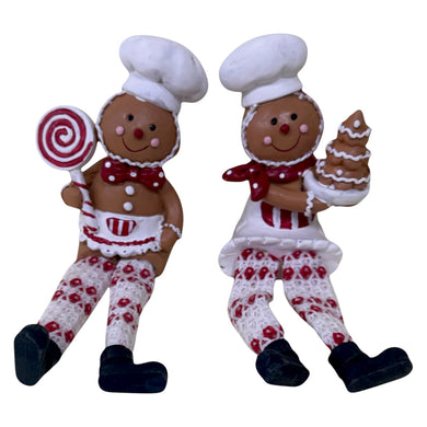 Mansion - 2asst Gingerbread chefs hanging leg 7.5*5.5*17cm