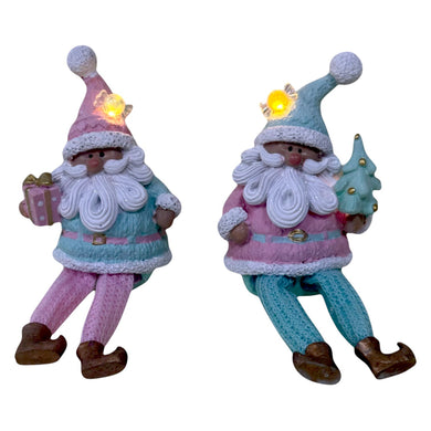 Mansion - 2asst Pastel Santa hanging LEG 9*7*21cm