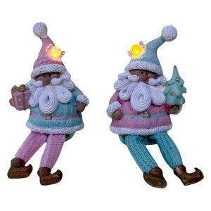 Mansion - 2asst Pastel Santa hanging LEG 9*7*21cm