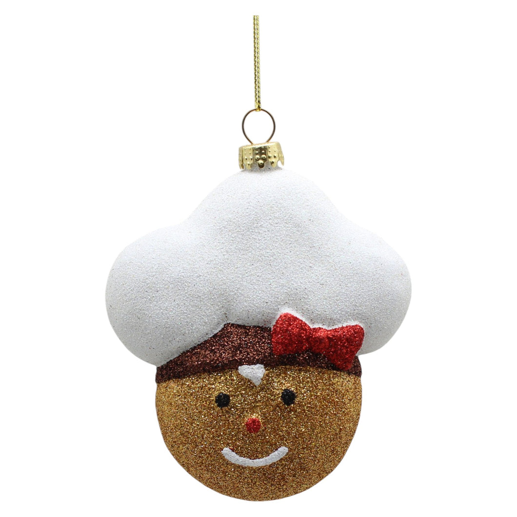Mansion - Plastic Gingerbread girl face Chocolade 9.2*3.3*10.7cm