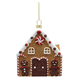 Mansion - Plastic  Gingerbread House Ornament Chocolade 8.7*3*9cm